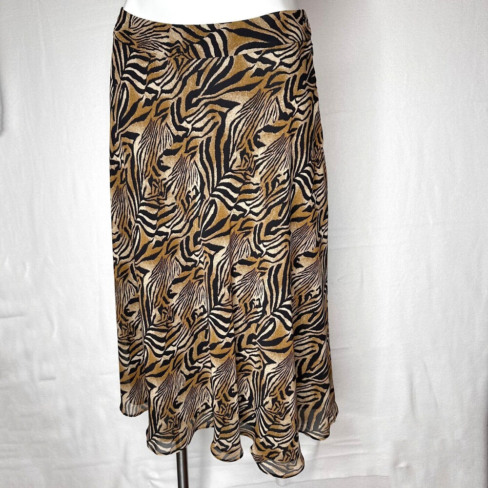 Womens Tiger Pattern Skirt Size 8 Lined Jones NY